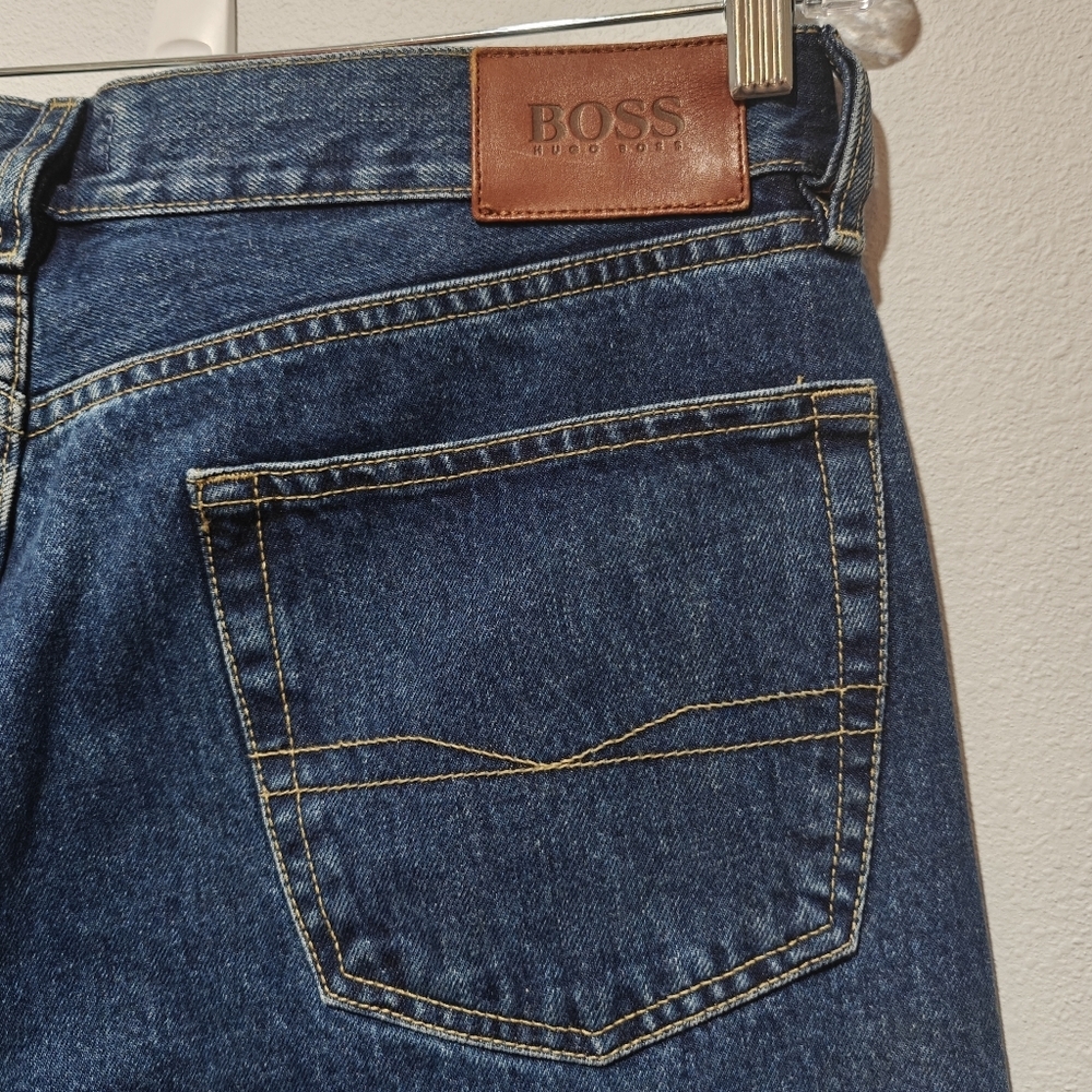 Boss Hugo Boss Straight Leg Jeans Mens 36 Short Inseam 27" Made in Italy - Picture 3 of 9